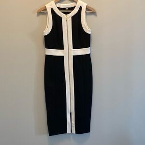 Tommy Hilfiger Black & White Fitted Career Dress